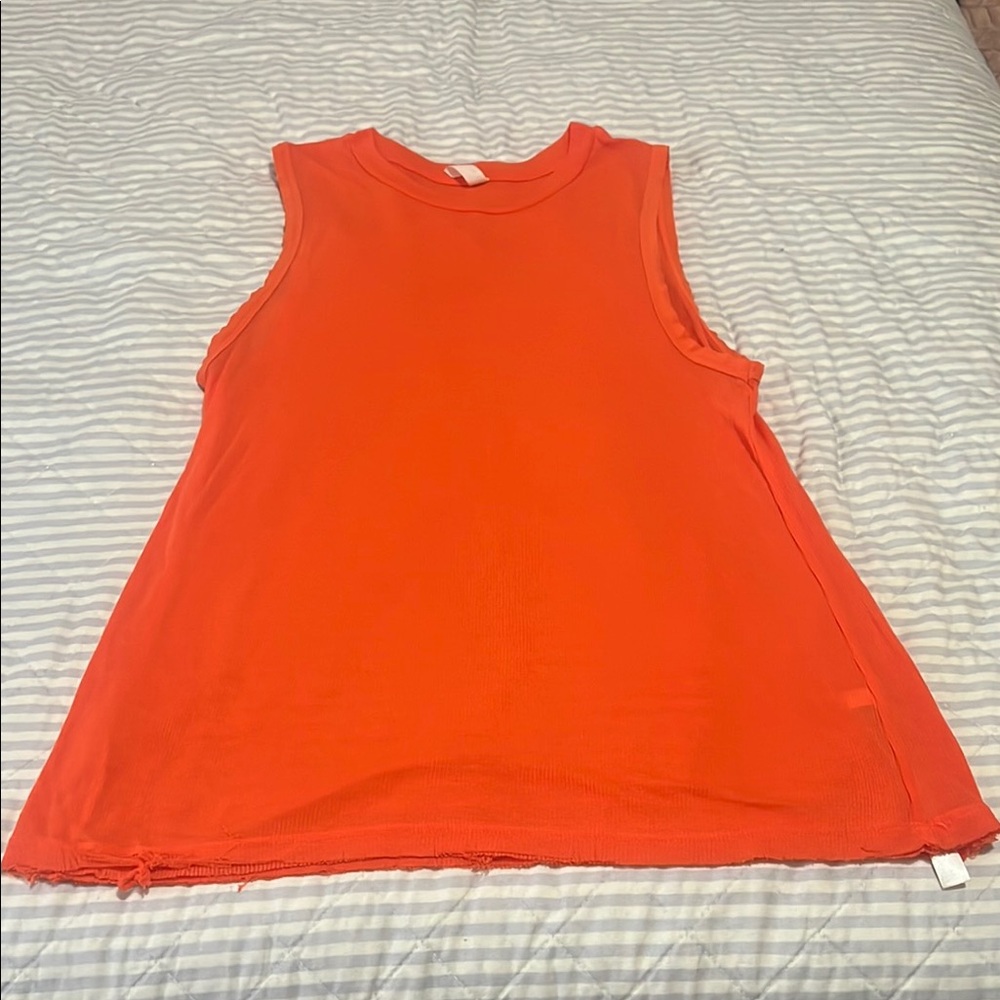 Bright Orange Sleeveless Top
